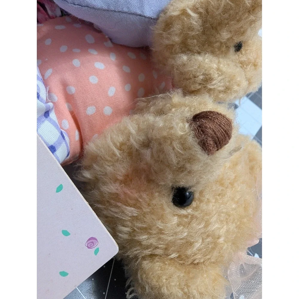 Hallmark Hyacinth & Cuddlesworth Mother Baby Teddy Bear Plush Floral Dress‎ tags